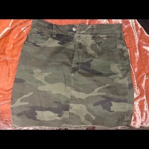 Hollister camo denim skirt